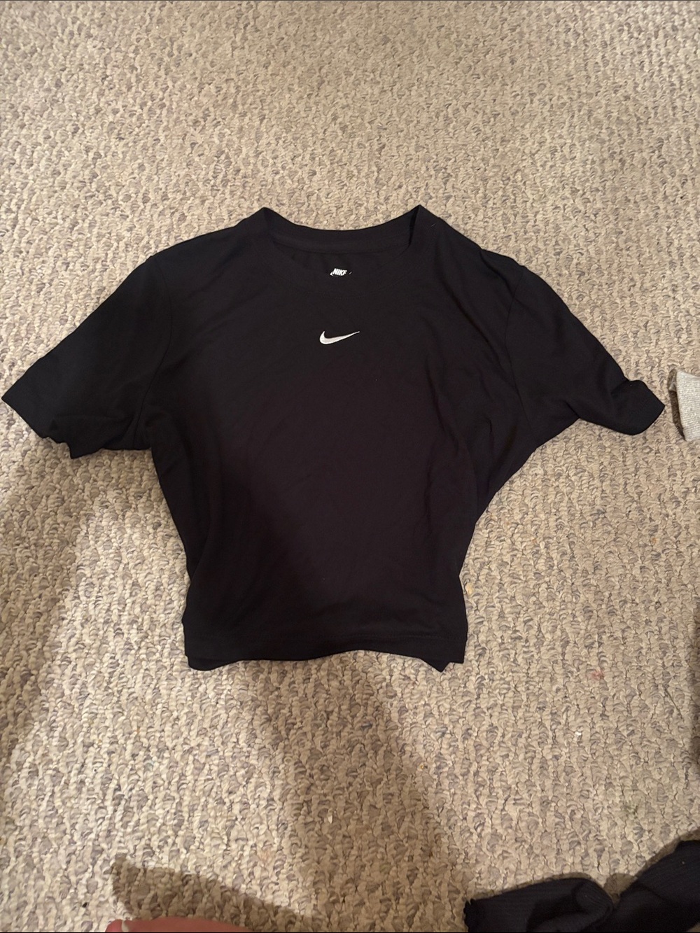 Nike Black Short Sleeve Women's Tee with White Swoosh